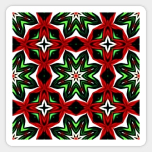 Red and Green Christmas Pattern Number 22 Sticker